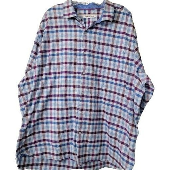 Tommy Bahama Canyon Beach Rancho  Check Plaid Flip Cuff Shirt L/S Men's XXL /TTG - Picture 5 of 13